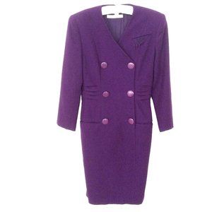 Tahari Purple Long Sleeve Dress